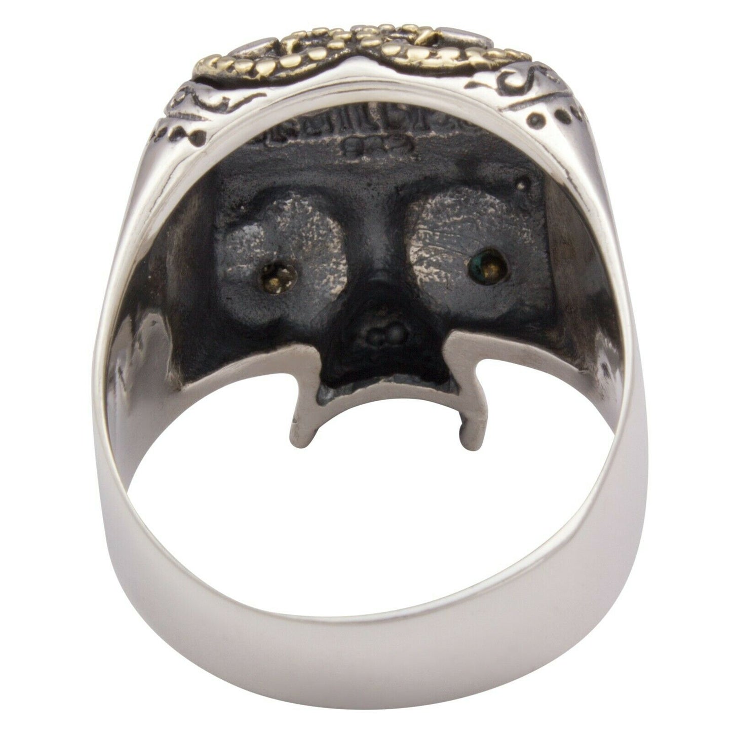 Totenkopf Ring Vergoldet 925er Silber