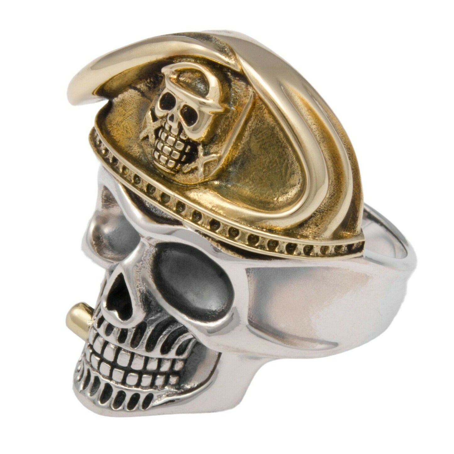 Totenkopf Ring Vergoldet 925er