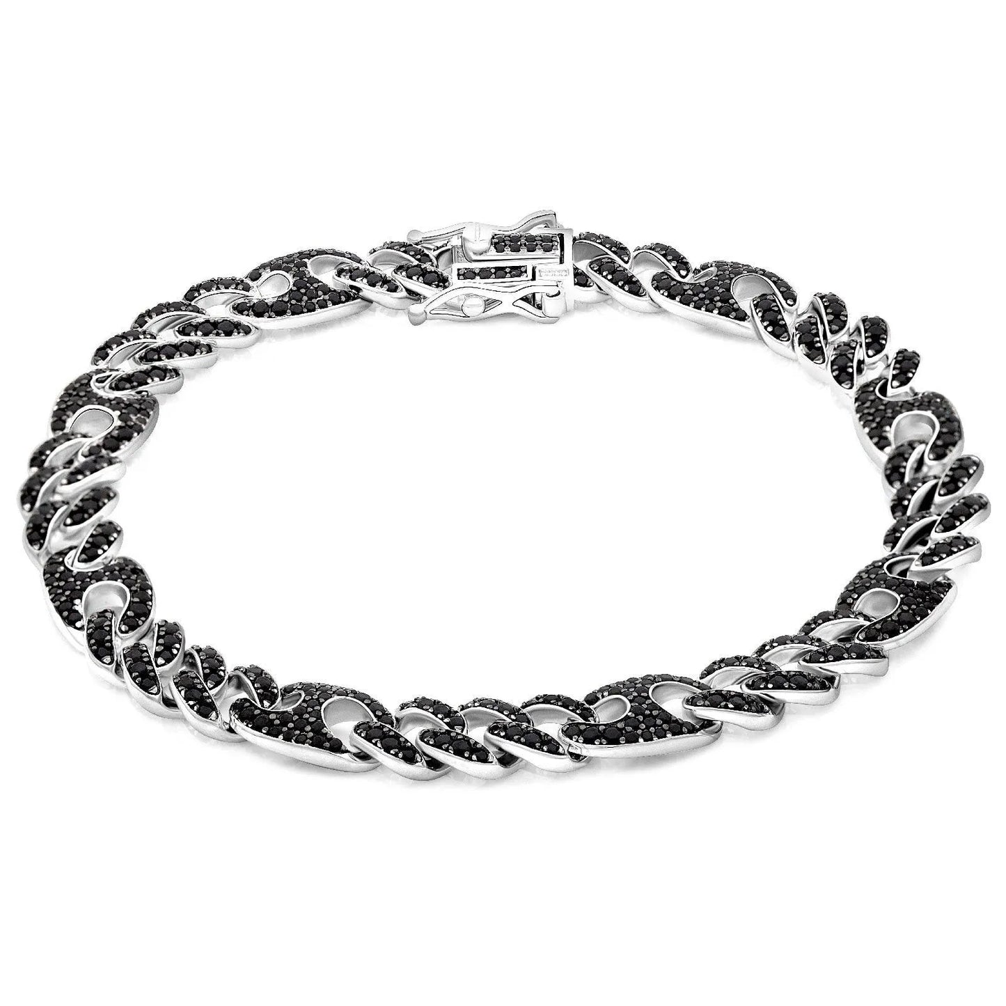 Panzerarmband Zirkonia 8mm 925er Silber - Tony Fein