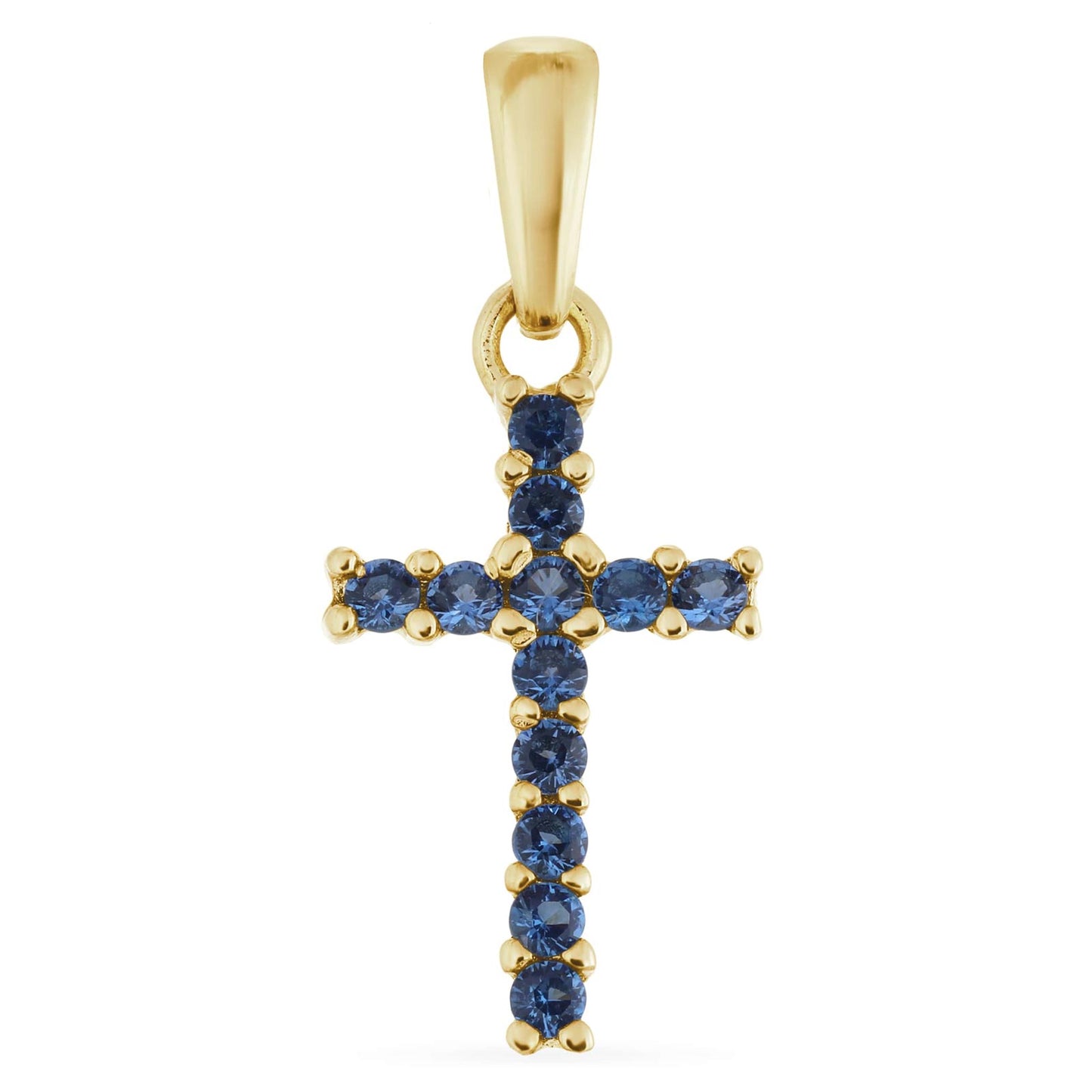 Kreuz Kette Blau 585er Gold - Tony Fein