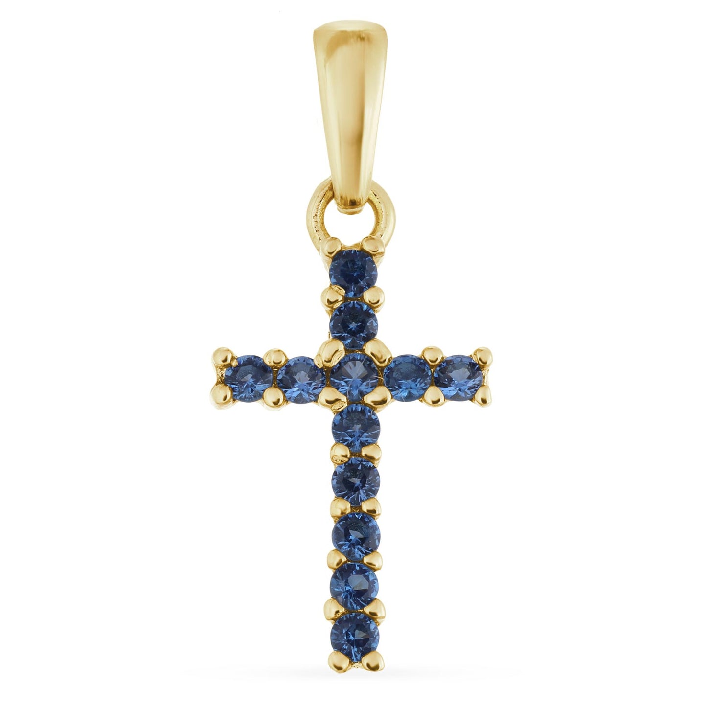 Kreuz Kette Blau 585er Gold - Tony Fein