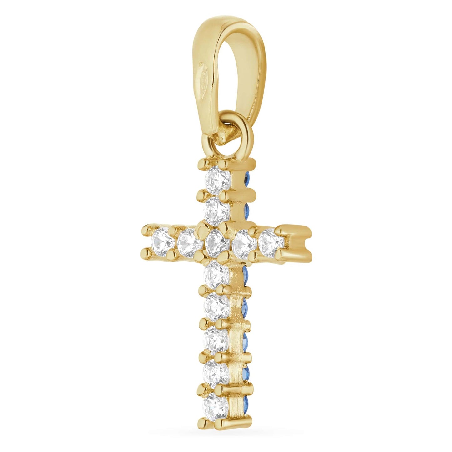 Kreuz Kette Blau 585er Gold - Tony Fein