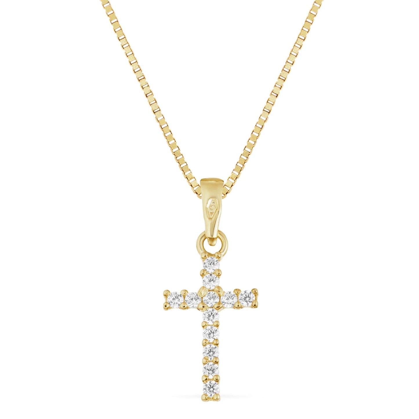 Kreuz Kette Blau 585er Gold - Tony Fein