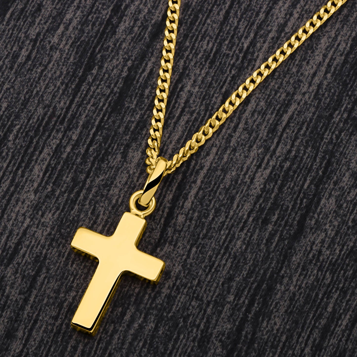 Kreuz Anhänger Klein 585er Vergoldet