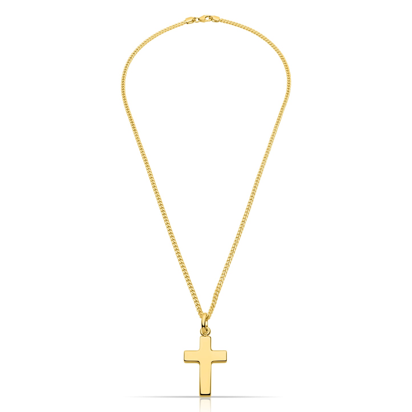 Kreuz Anhänger Mittel 585er Vergoldet