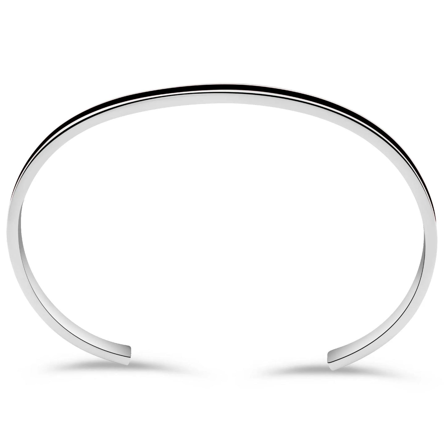 Armreif Linie Schwarz 925er Silber - Tony Fein