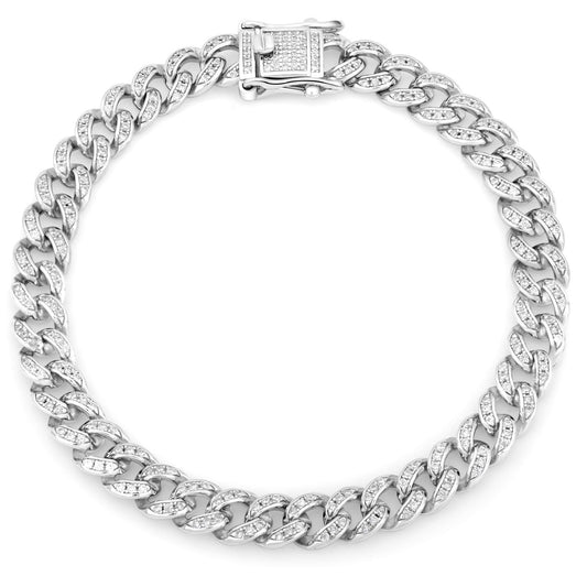 Panzerarmband 7 mm Zirkonia 925 Sterling Silber - Tony Fein