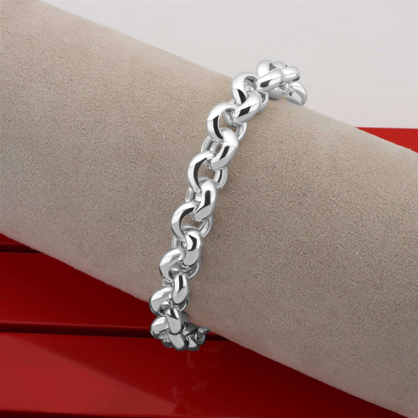 Erbsarmband 11 mm 925er Sterling Silber