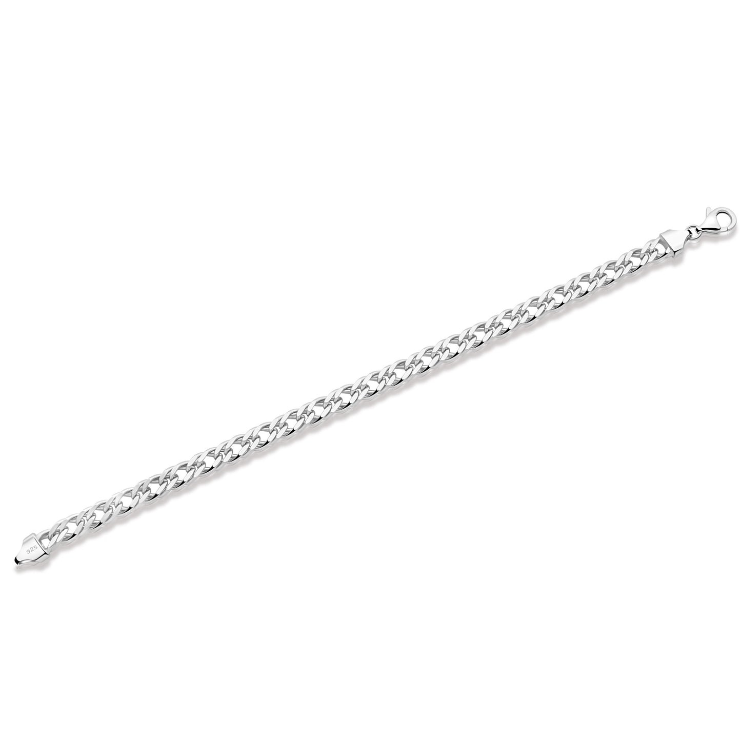 Doppelpanzerarmband 6 mm Rhodiniert 925er Sterling Silber Massiv