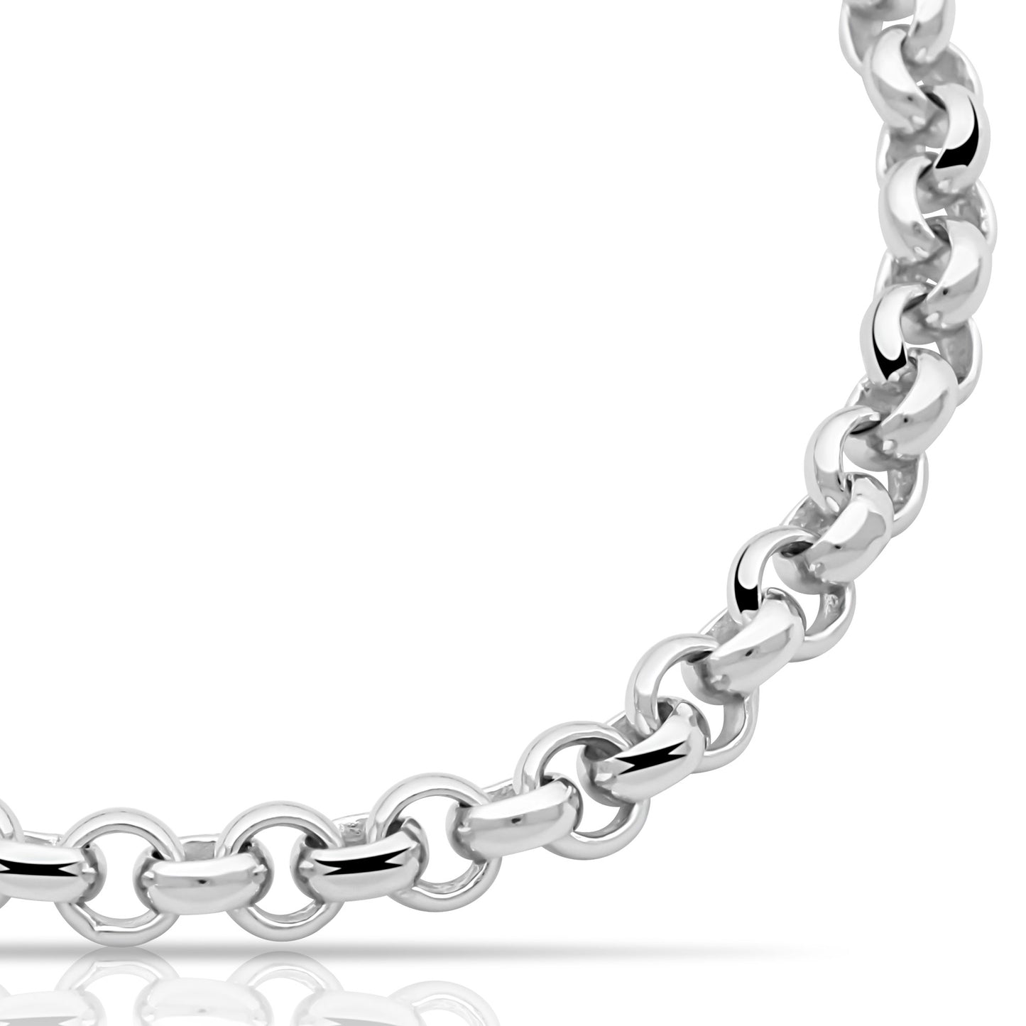 Erbskette 6mm 925er Silber Rhodiniert - Tony Fein