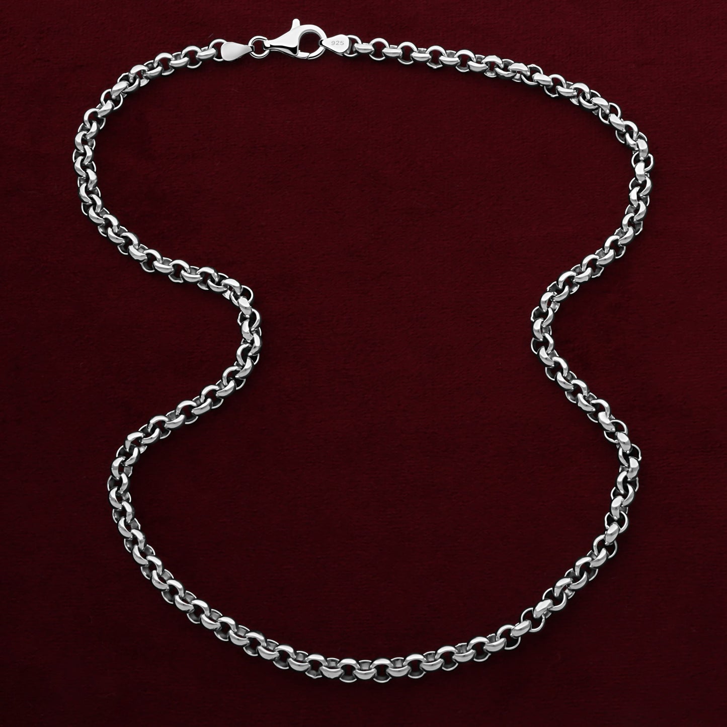 Erbskette 6mm 925er Silber Rhodiniert - Tony Fein