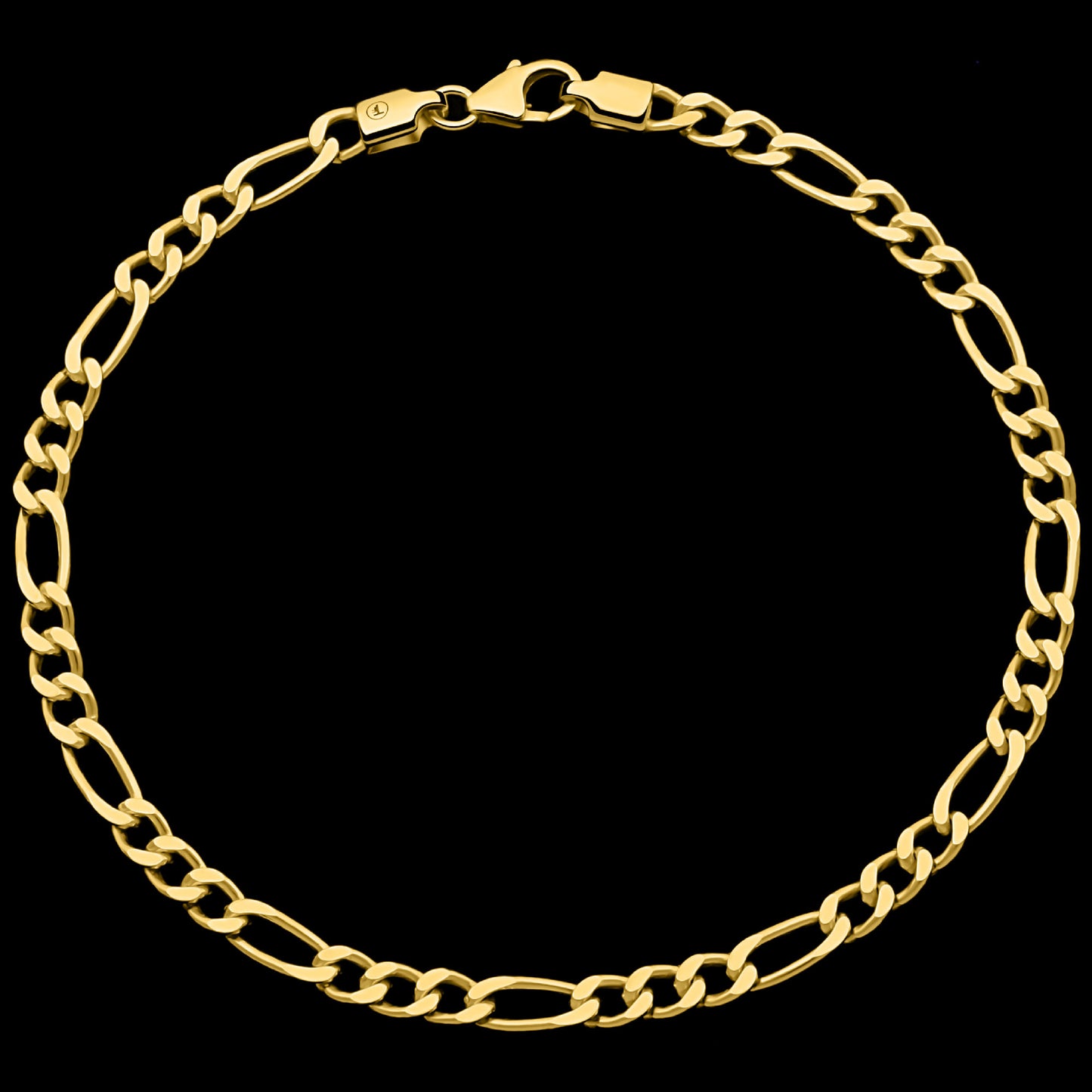 Figaroarmband 4 mm 585er Vergoldet