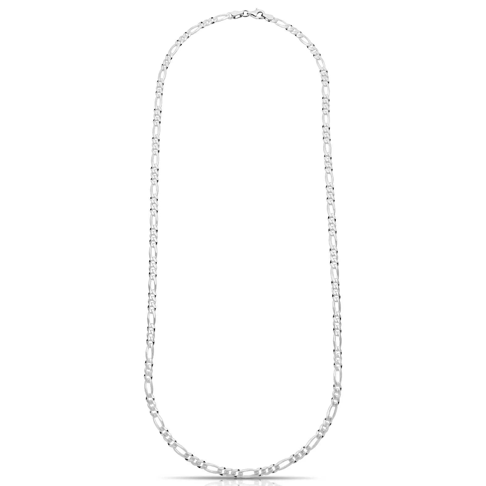 Figarokette 3,5mm Massiv 925 Sterling Silber Halskette Herren Damen Made in Italy - Tony Fein