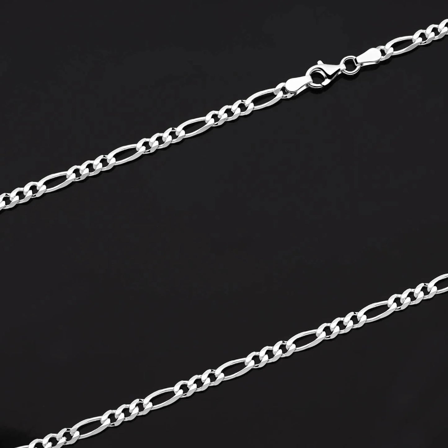 Figarokette 3,5mm Massiv 925 Sterling Silber Halskette Herren Damen Made in Italy - Tony Fein