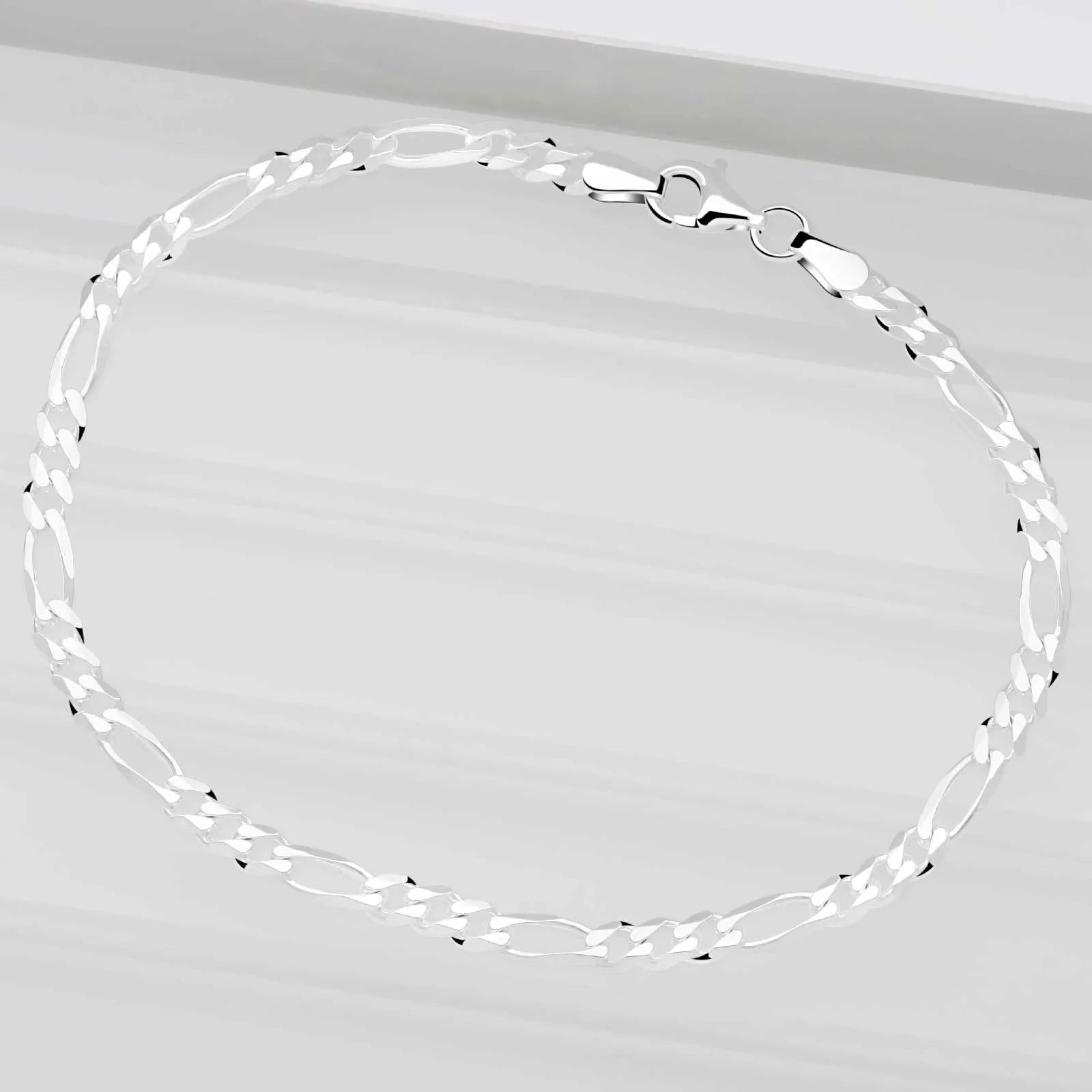Figarokette 3,5mm Massiv 925 Sterling Silber Halskette Herren Damen Made in Italy - Tony Fein