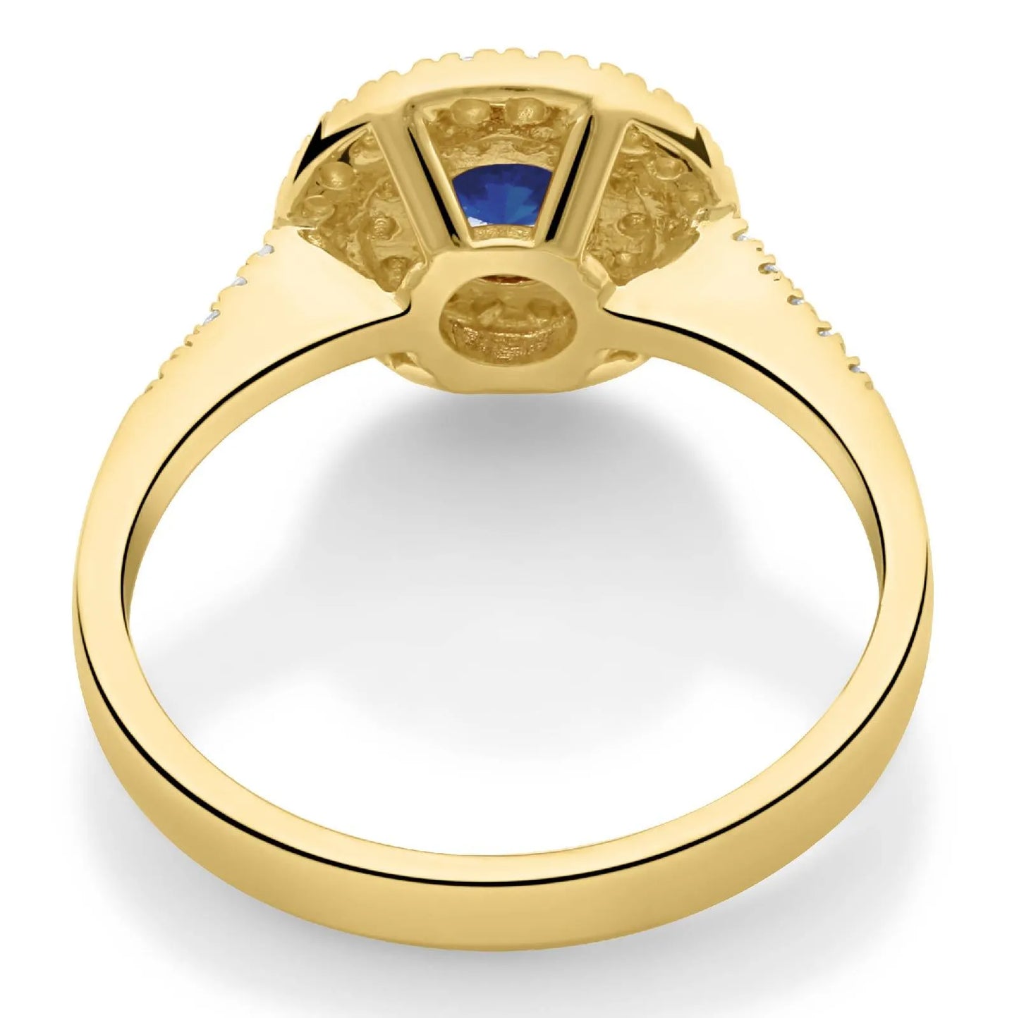 Solitär Ring 3 mm mit Zirkonia Stein Blau 585er Gold 14 Karat Damen - Tony Fein