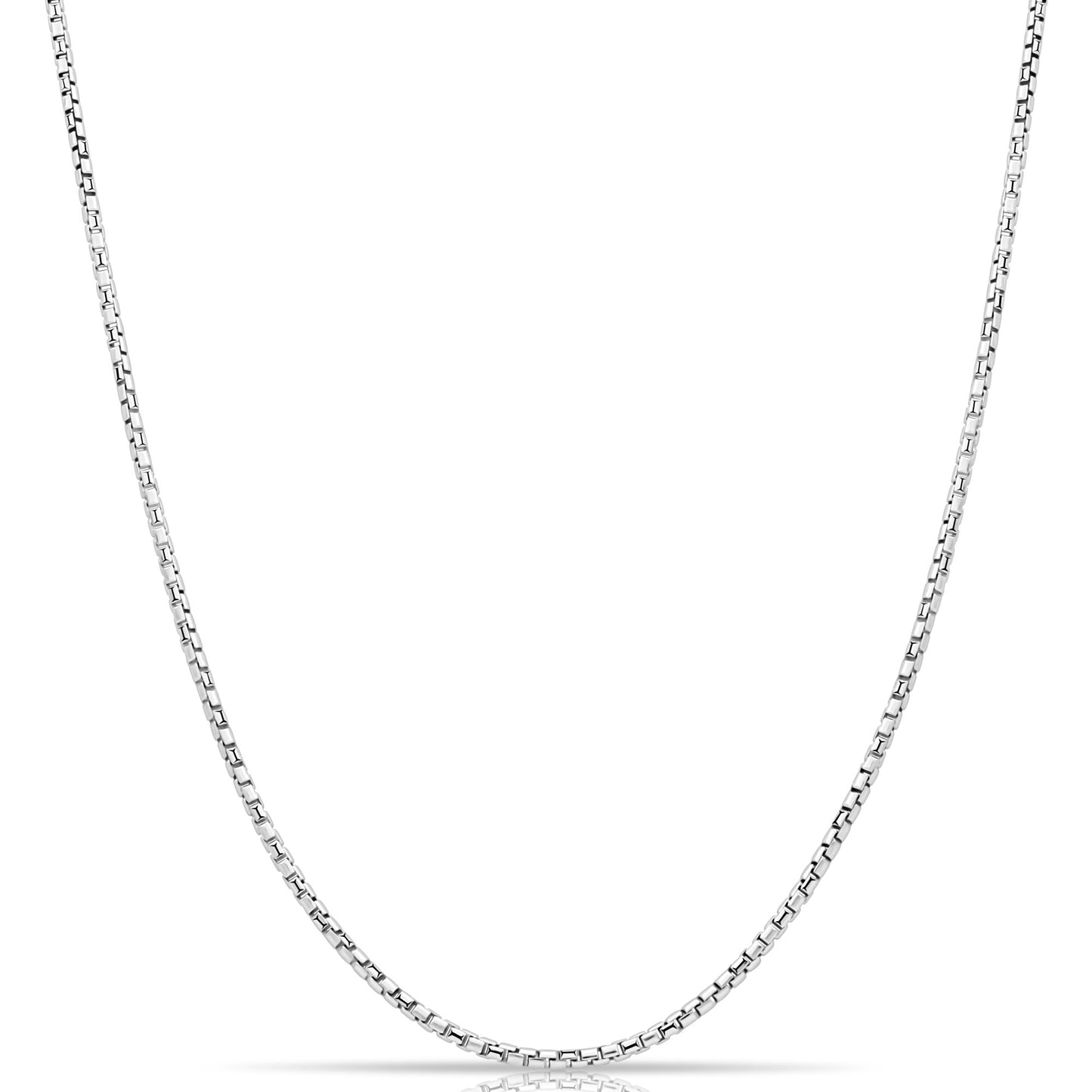 Venezianerkette Rund 2 mm Rhodiniert 925er Sterling Silber Massiv