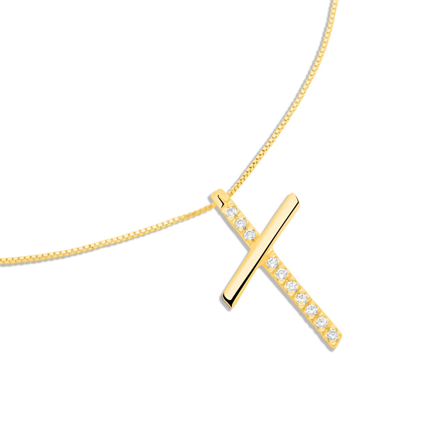 Kreuz Kette 375er Gold