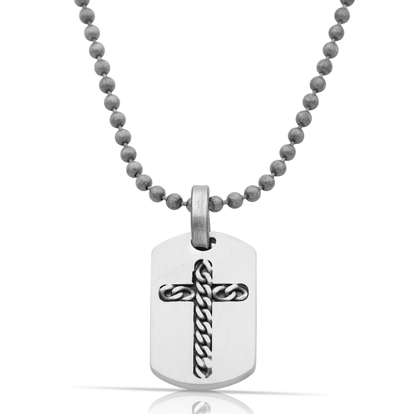 Kreuz Anhänger mit Kugelkette 2mm 925er Silber