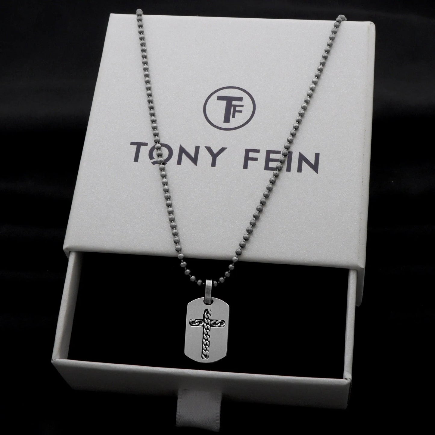 Kreuz Anhänger mit Kugelkette 2mm 925er Silber - Tony Fein