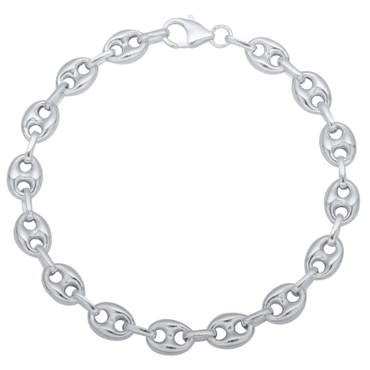 Kaffeebohnenarmband 8mm 925 Silber - Tony Fein