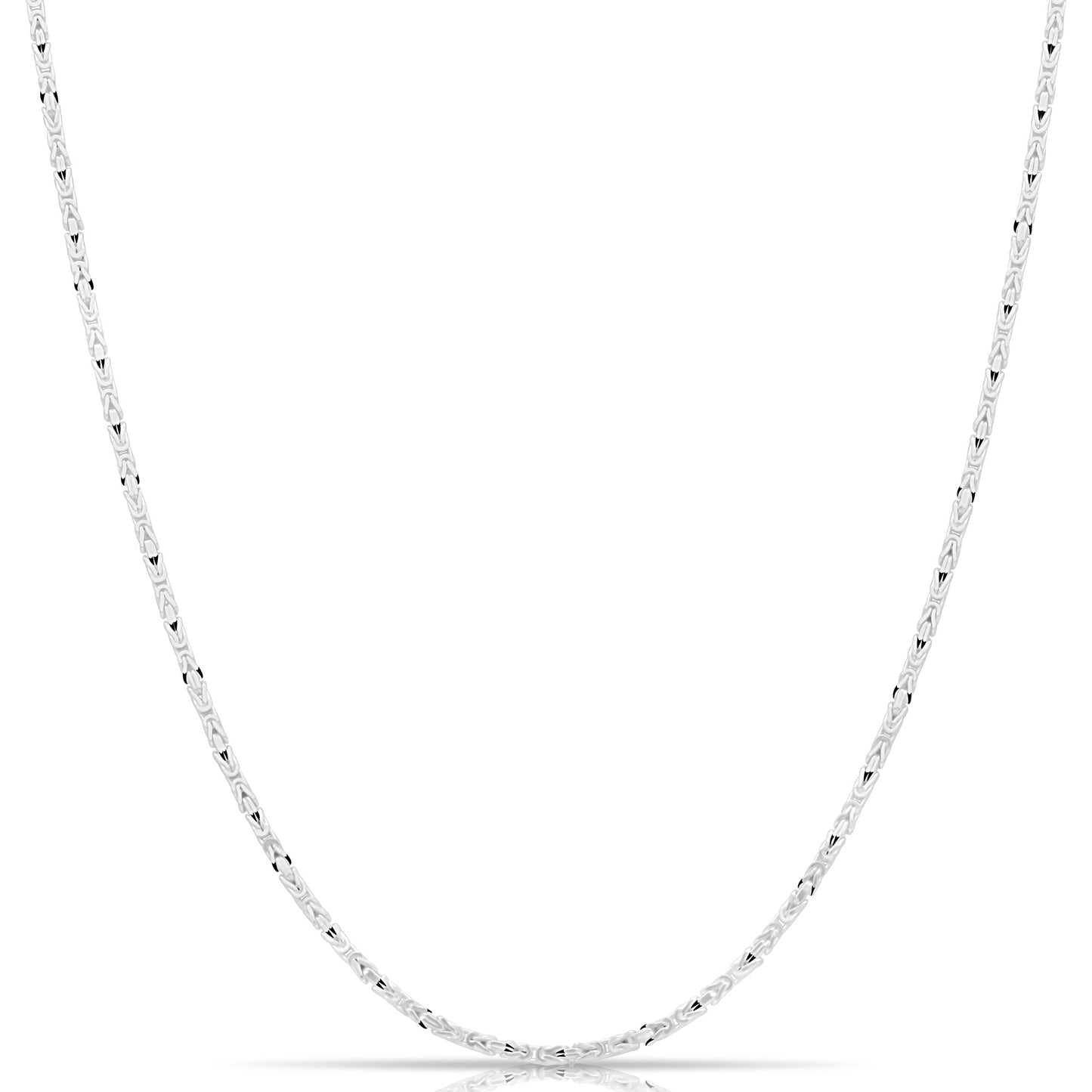 Königskette 1,8mm Vierkant 925er Silber Massiv