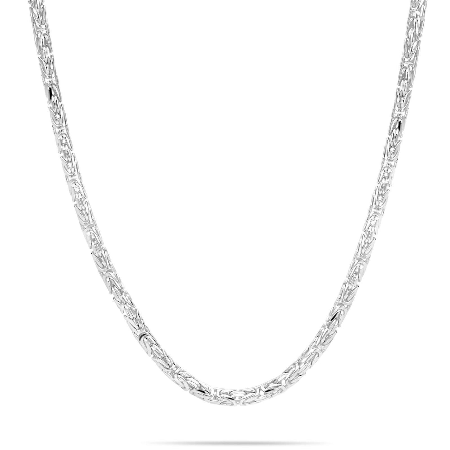 Königskette Rund 4 mm 925er Sterling Silber Massiv