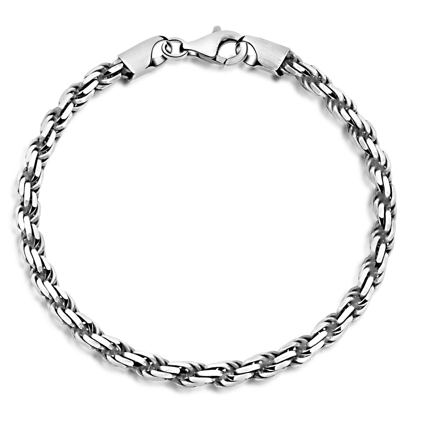Kordelarmband 4 mm 925er Silber