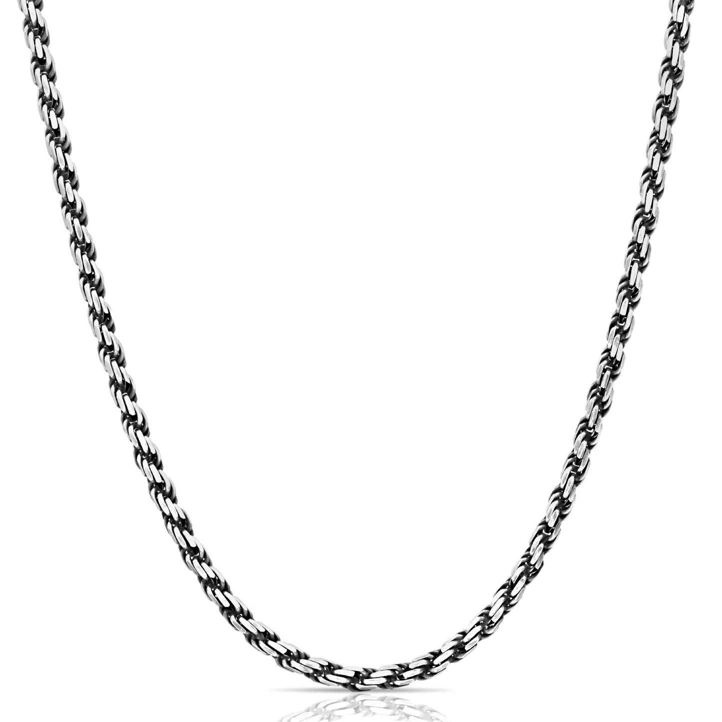 Kordelkette 4 mm 925er Sterling Silber Massiv