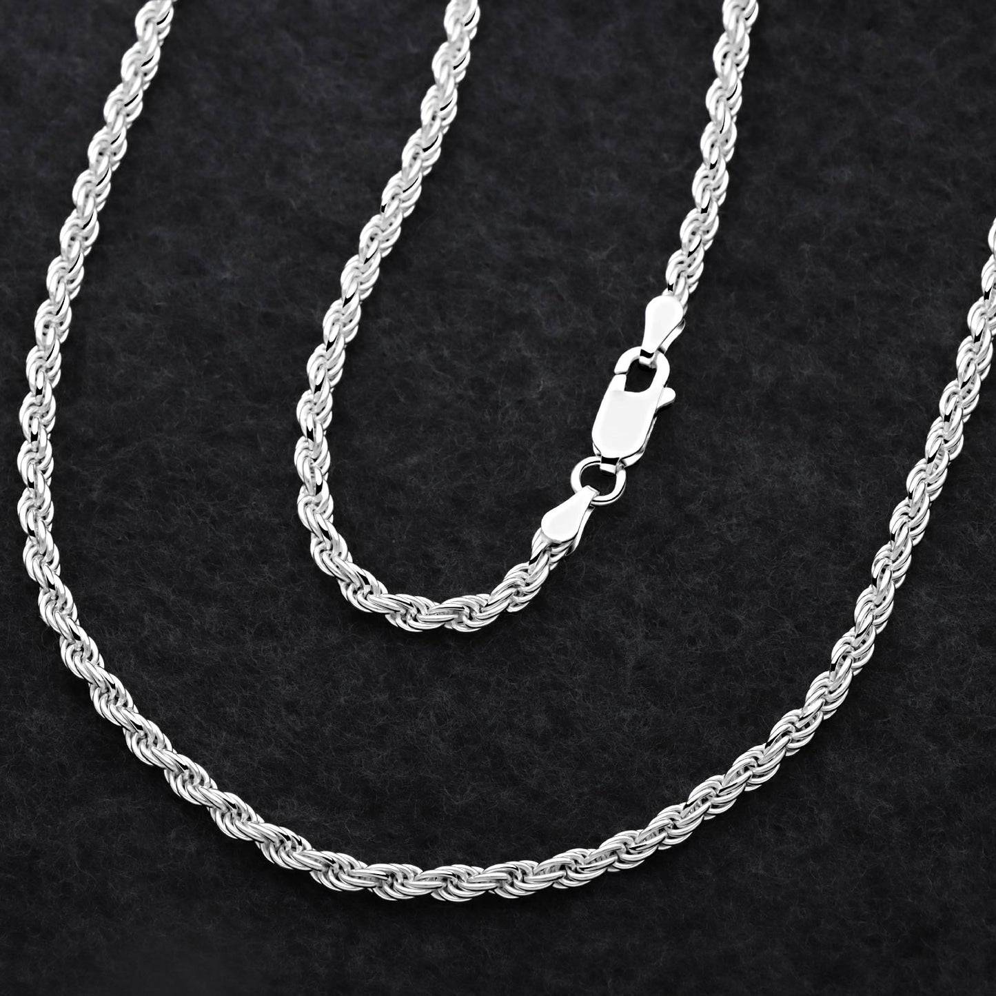 Kordelkette 3mm Silber