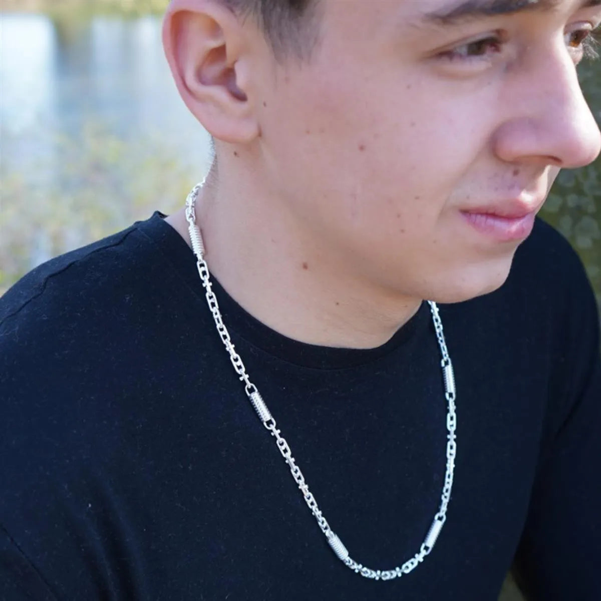 Tony Fein Monte Carlo Halskette 6 mm Massiv 925 Silber Spiralkette Spindelkette Herren Damen - Tony Fein