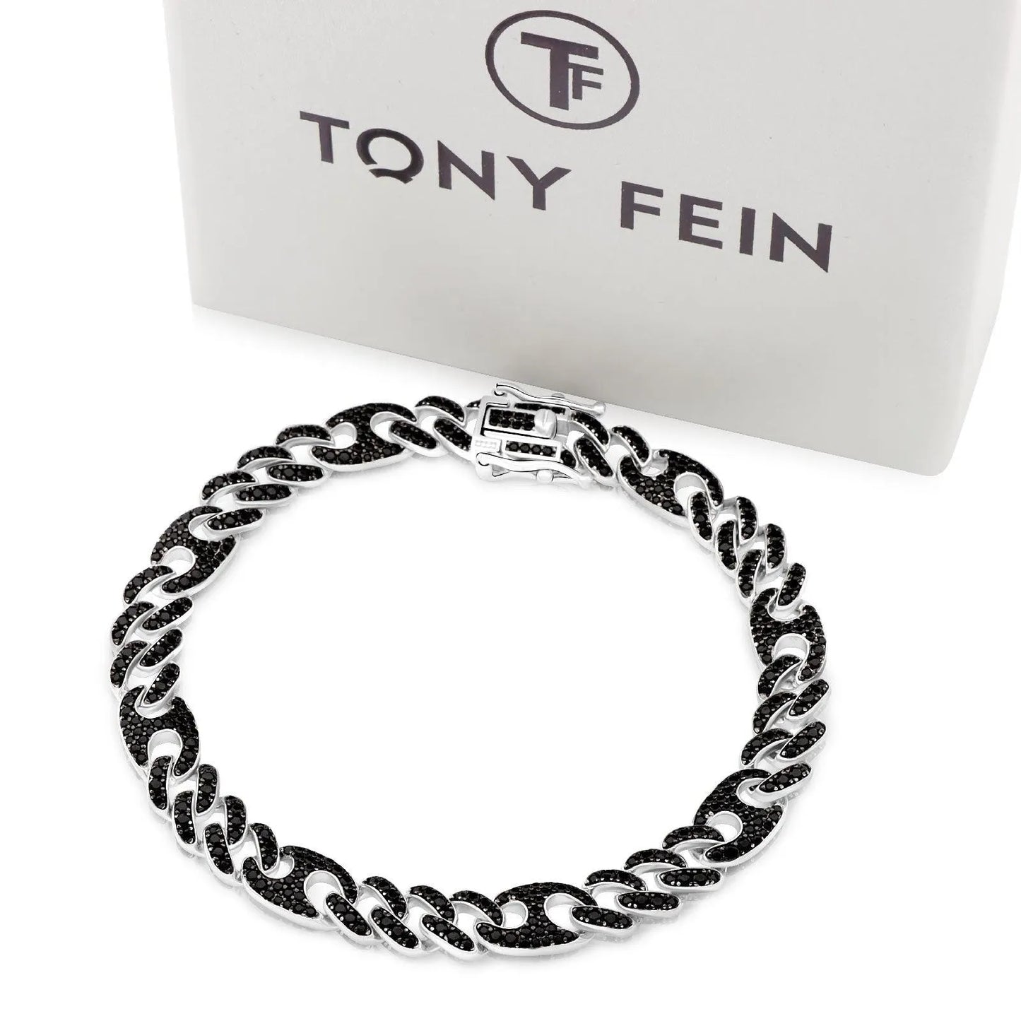 Panzerarmband Zirkonia 8mm 925er Silber - Tony Fein