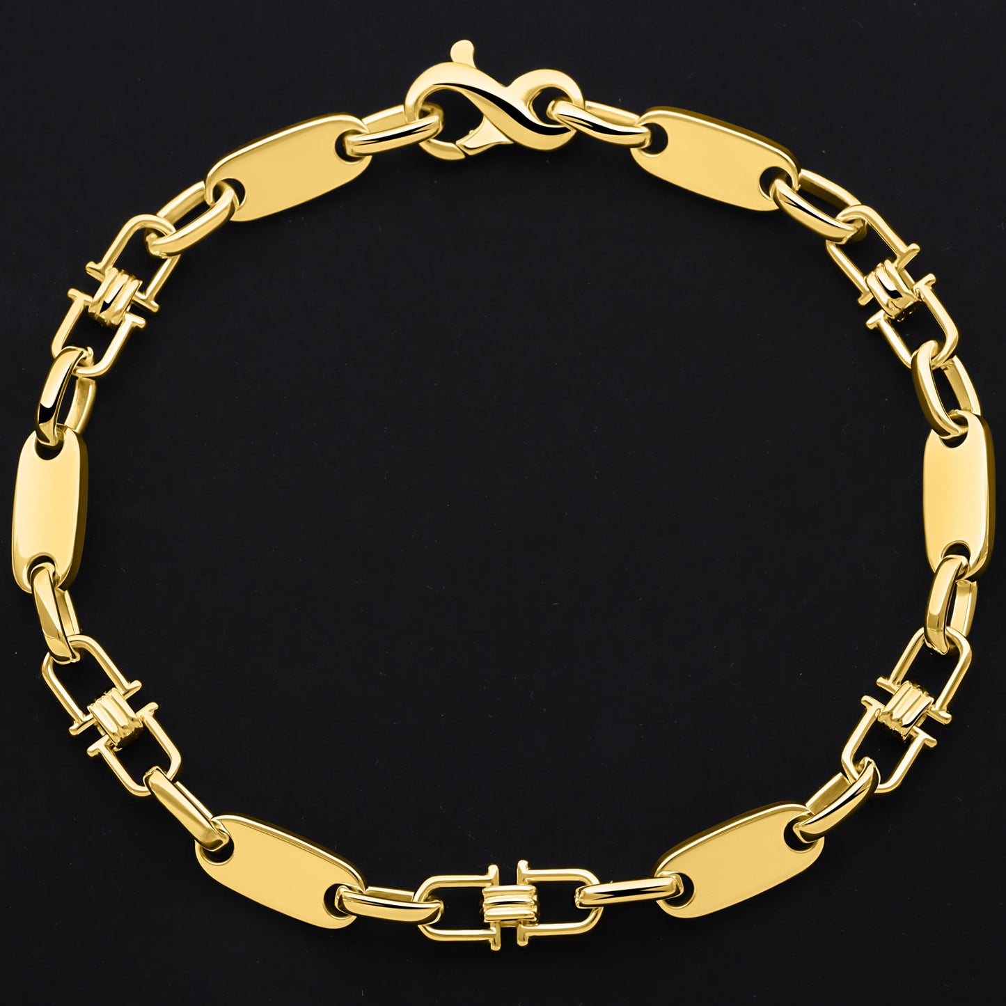 Plattenarmband 6mm 585er Vergoldet - Tony Fein