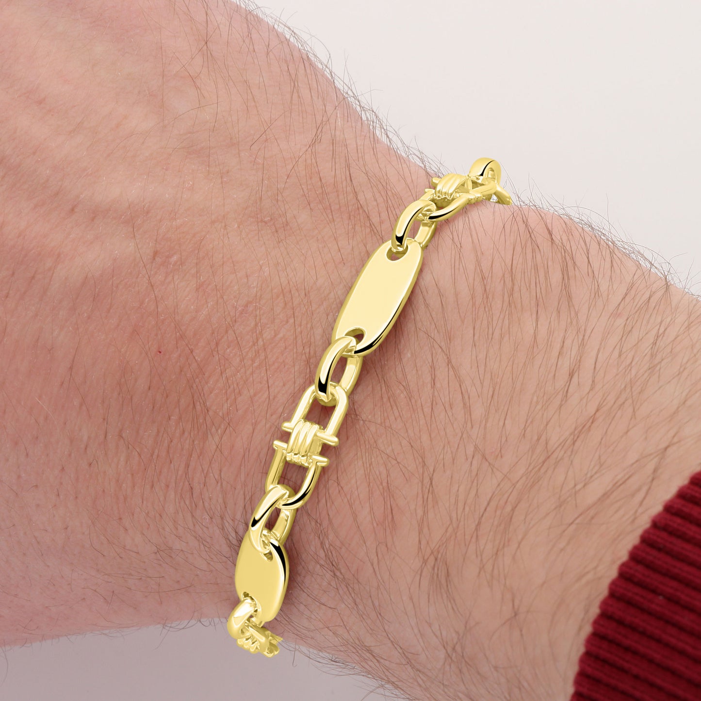 Plattenarmband 6mm 585er Vergoldet - Tony Fein
