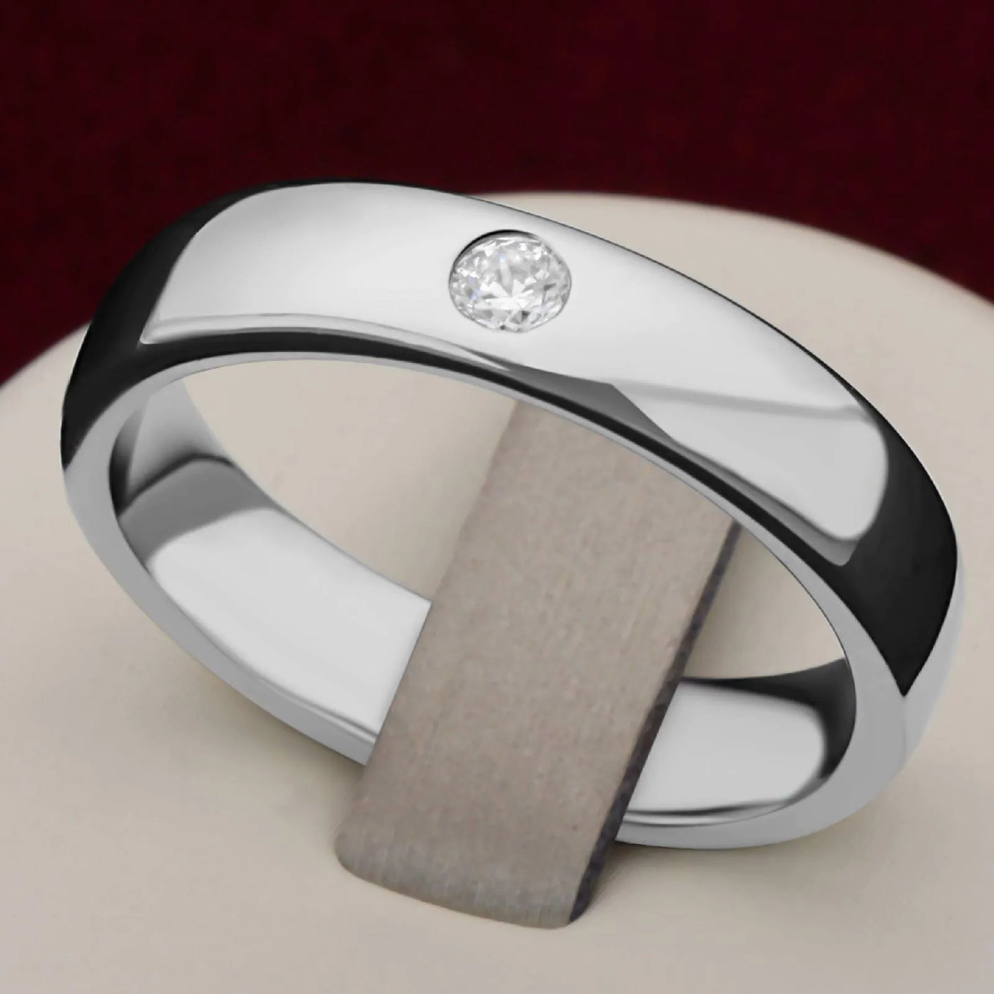 Ring 5mm Zirkonia Weiß 925 Silber Massiv - Tony Fein