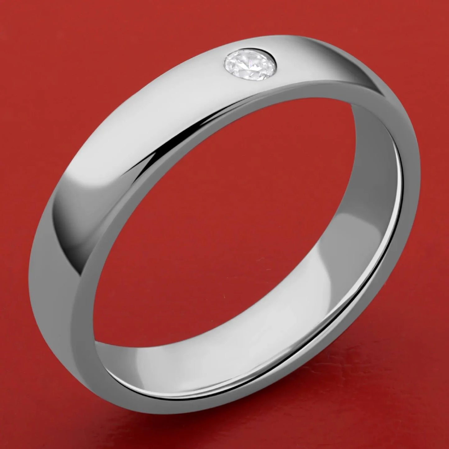 Ring 5mm Zirkonia Weiß 925 Silber Massiv - Tony Fein