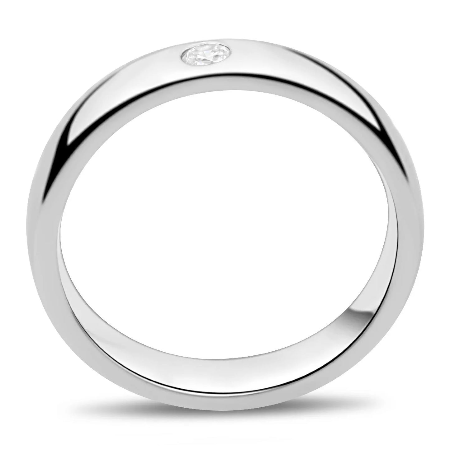 Ring 5mm Zirkonia Weiß 925 Silber Massiv - Tony Fein