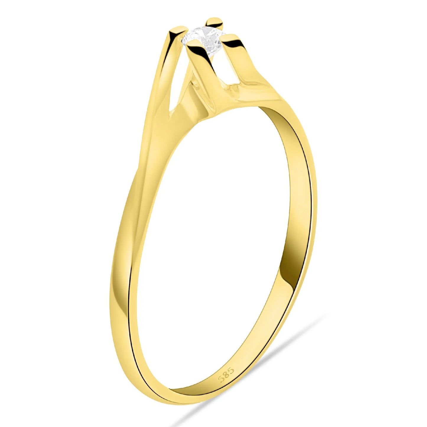 Solitär Ring 585er Gold Zirkonia - Tony Fein