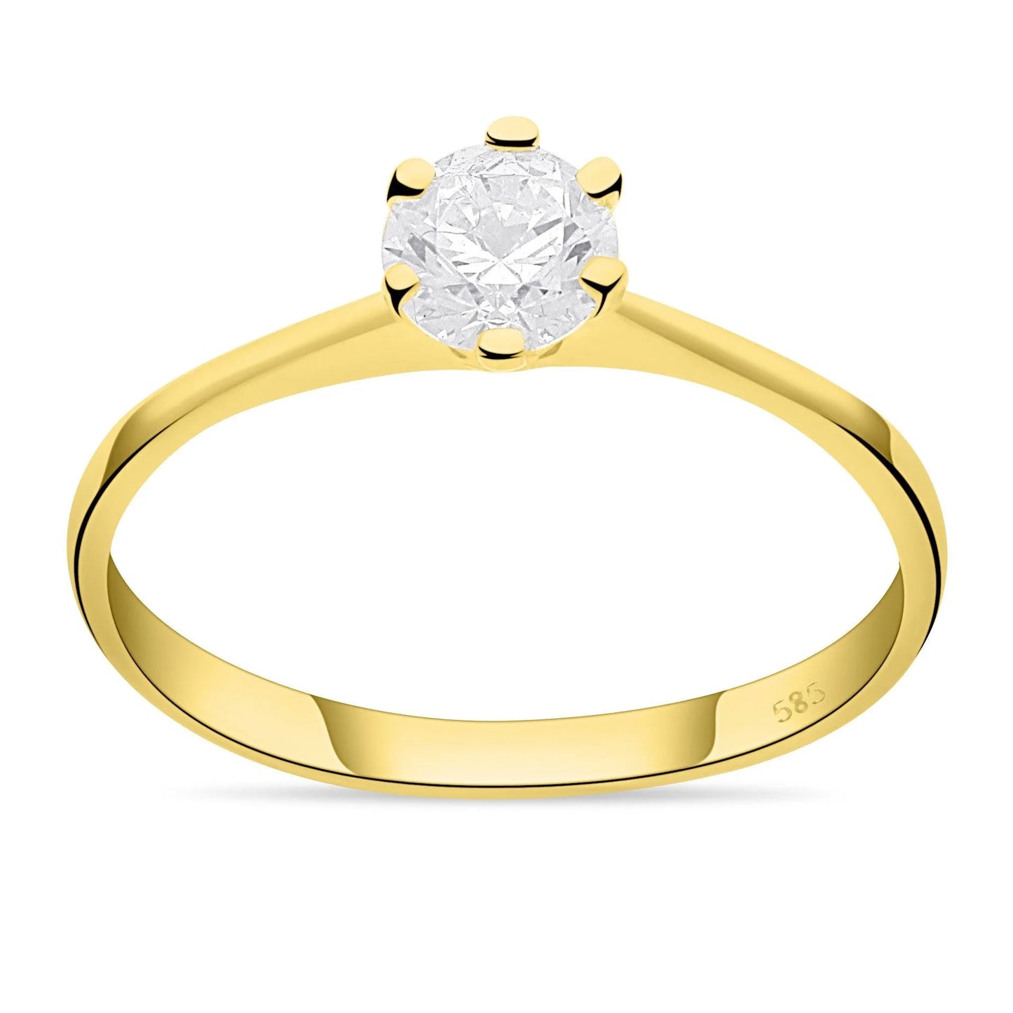 Solitär Ring 585er Gelbgold Zirkonia - Tony Fein