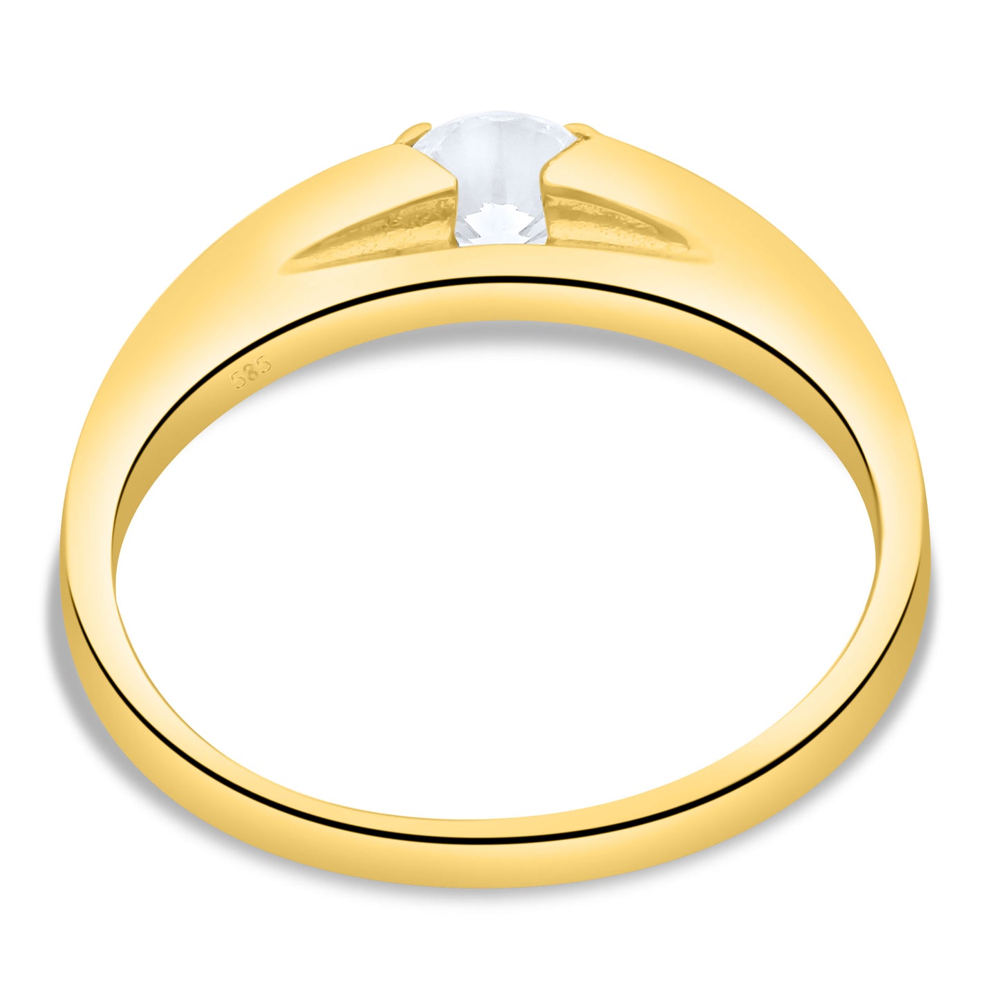 Solitärring 585er Gold Zirkonia Weiß