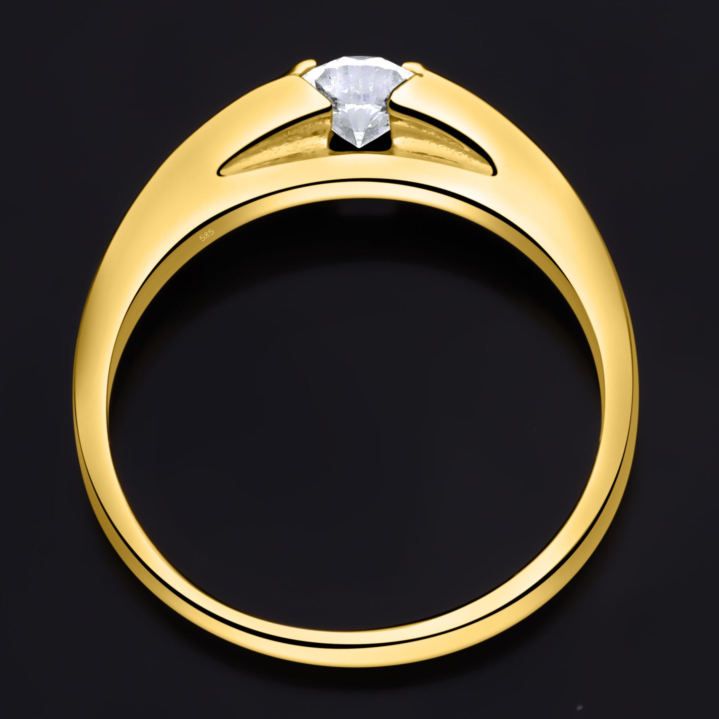 Solitärring 585er Gold Zirkonia Weiß