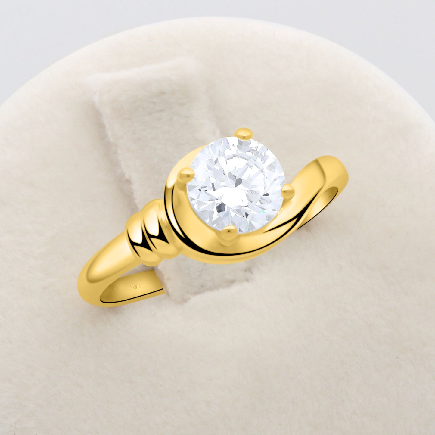 Ring 585er Gold Zirkonia Weiß