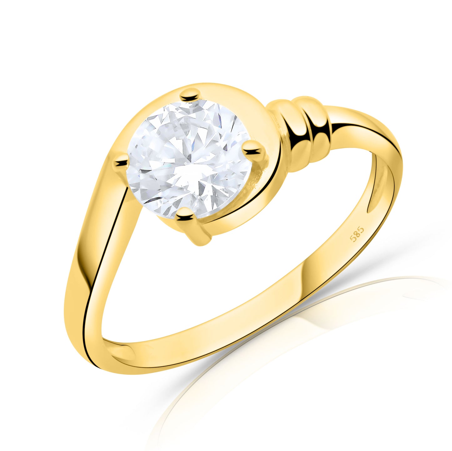 Ring 585er Gold Zirkonia Weiß