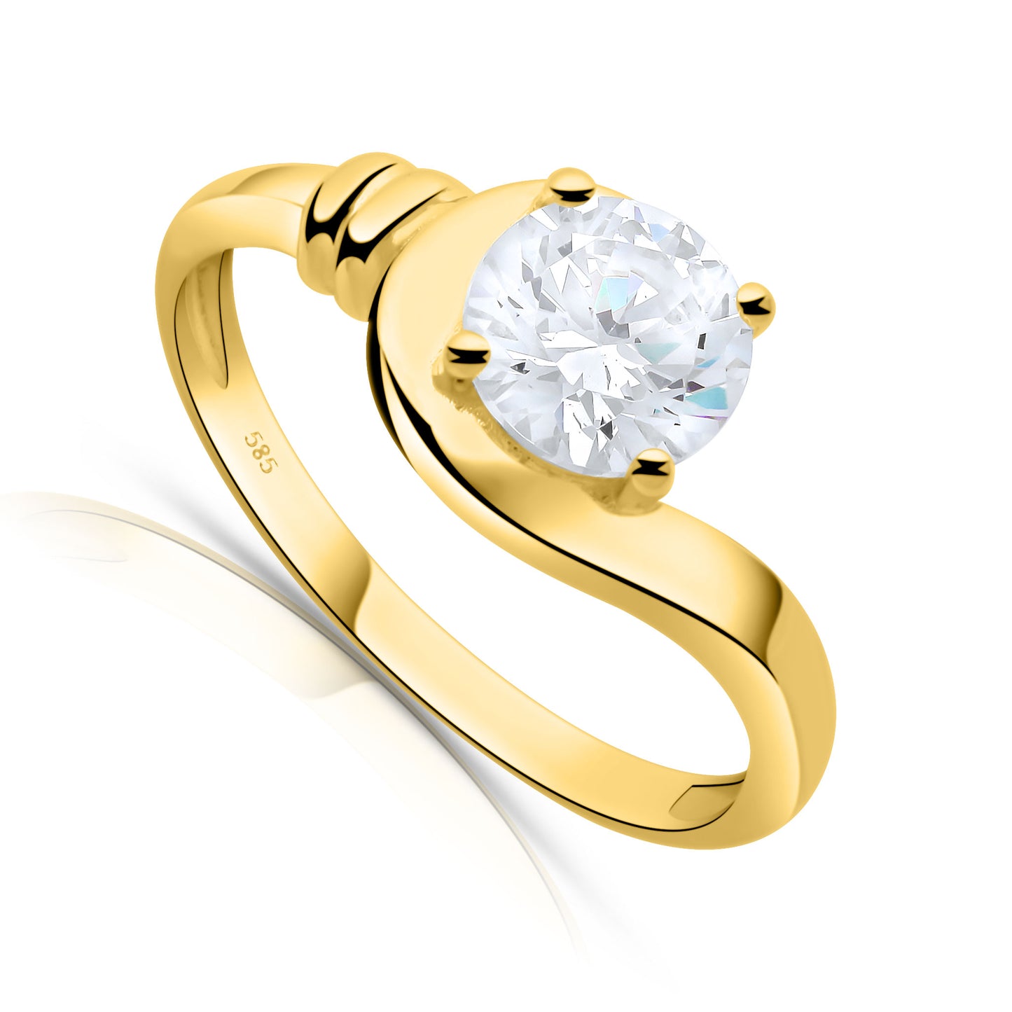 Ring 585er Gold Zirkonia Weiß
