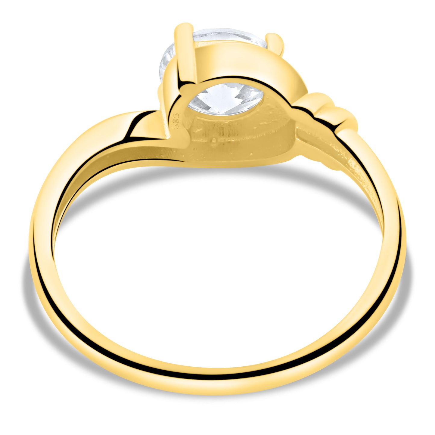 Ring 585er Gold Zirkonia Weiß