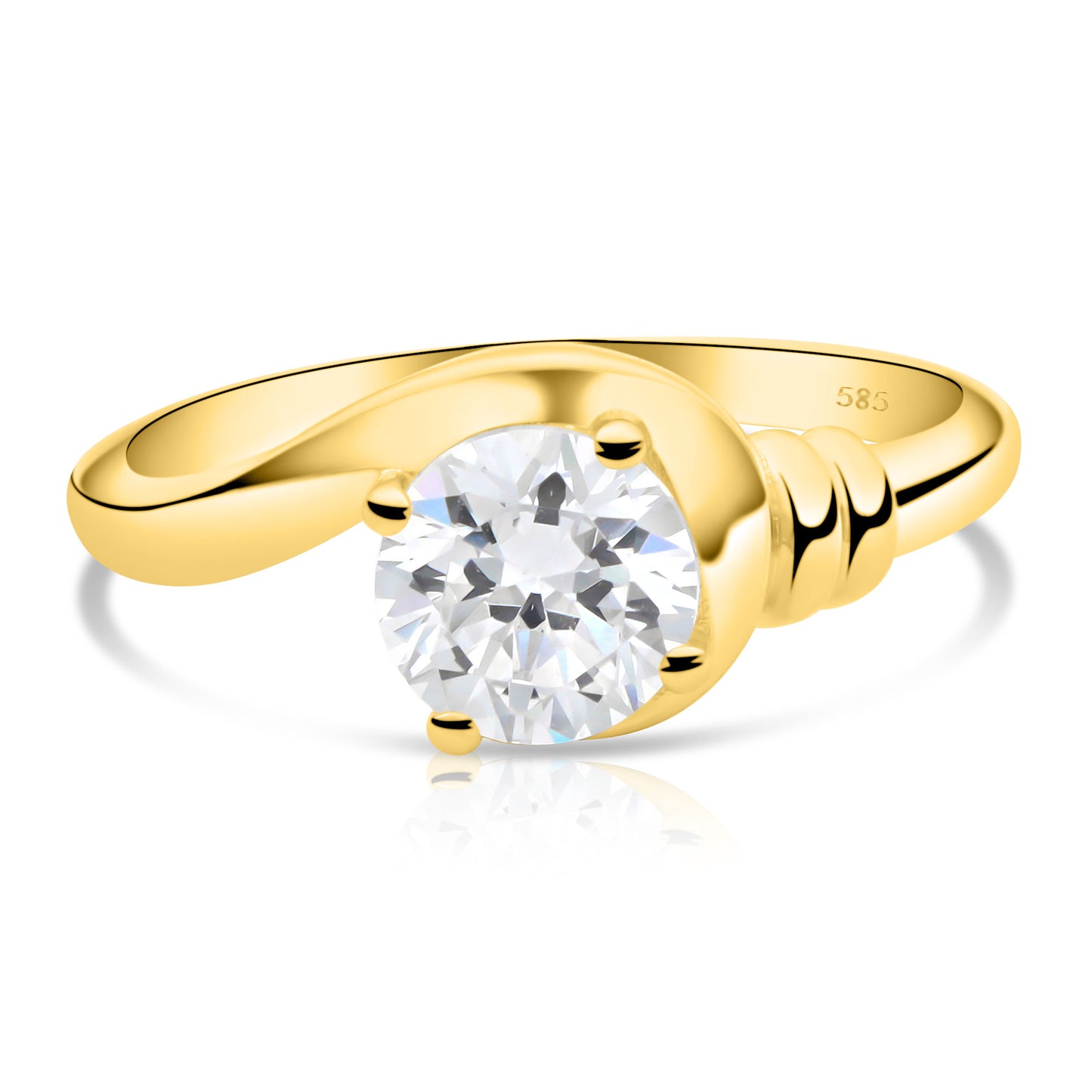 Ring 585er Gold Zirkonia Weiß