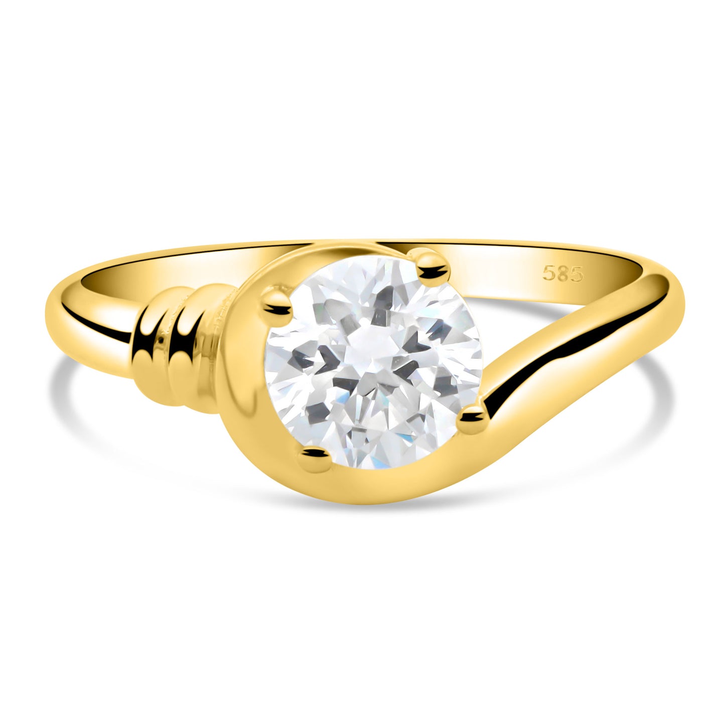 Ring 585er Gold Zirkonia Weiß