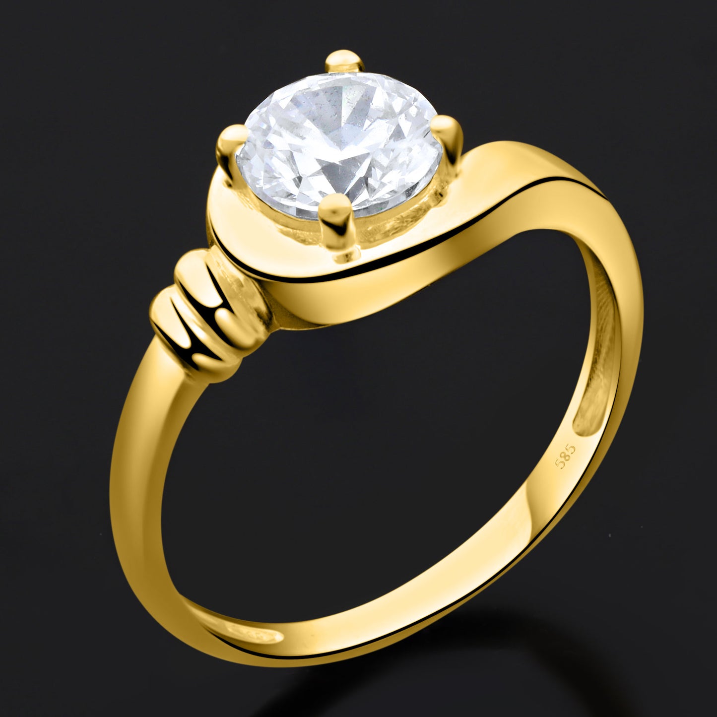 Ring 585er Gold Zirkonia Weiß