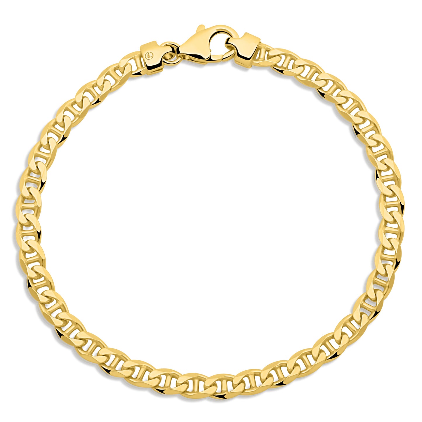 Stegpanzerarmband 4,5 mm 585er Vergoldet