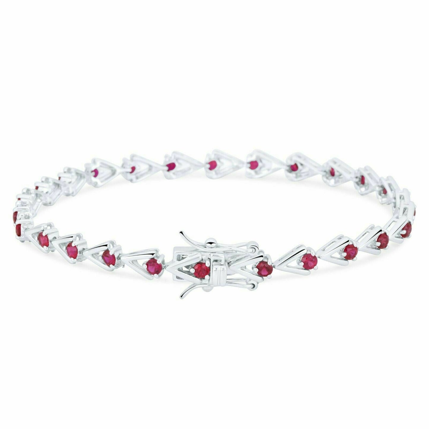 Tennisarmband Rote Zirkonia 925 Silber